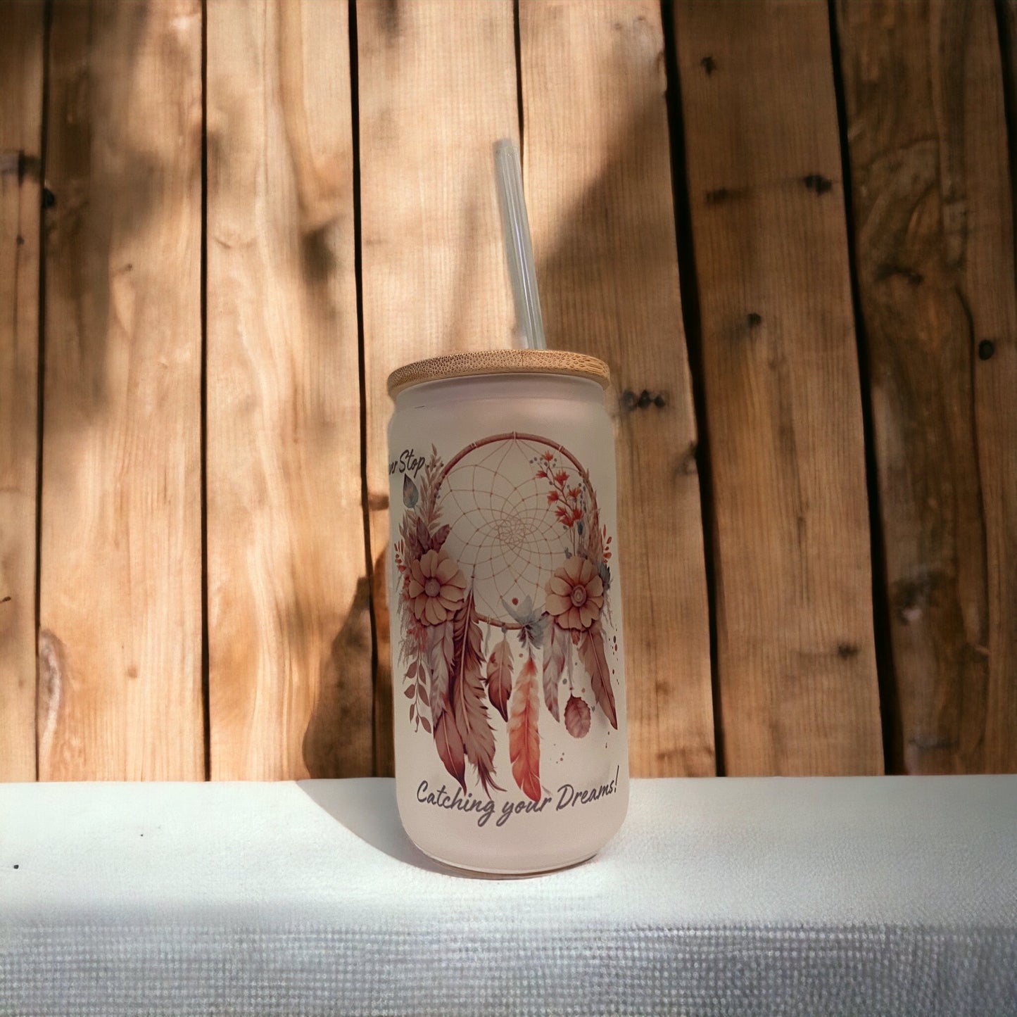 Personalised Frosted Glass Tumbler - Dream Catcher