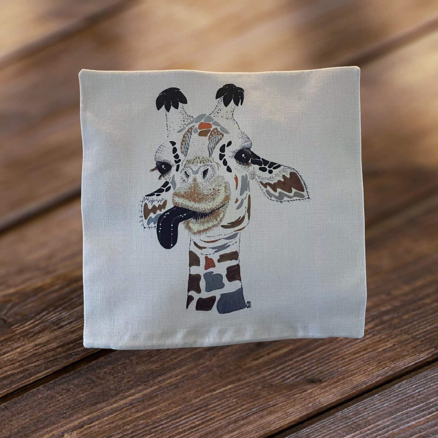 Cushion Cover - White Giraffe