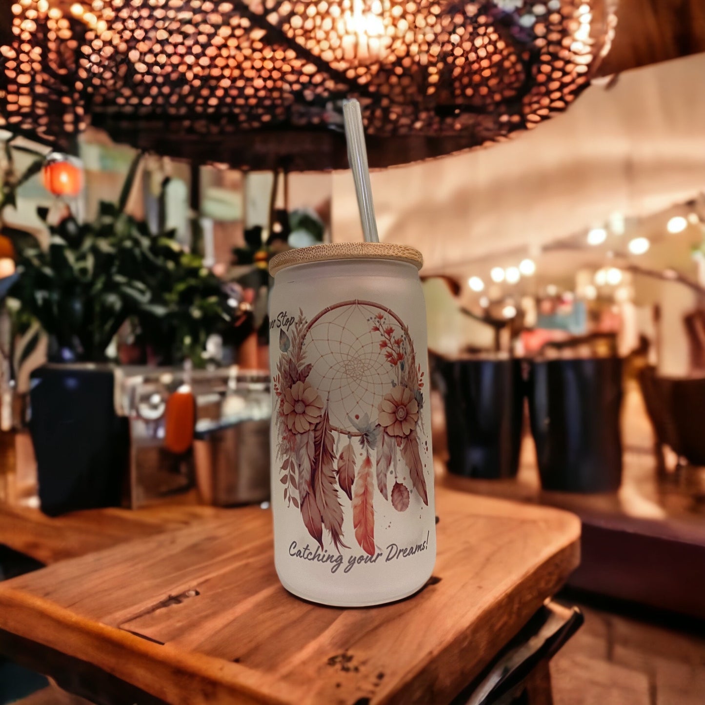 Personalised Frosted Glass Tumbler - Dream Catcher