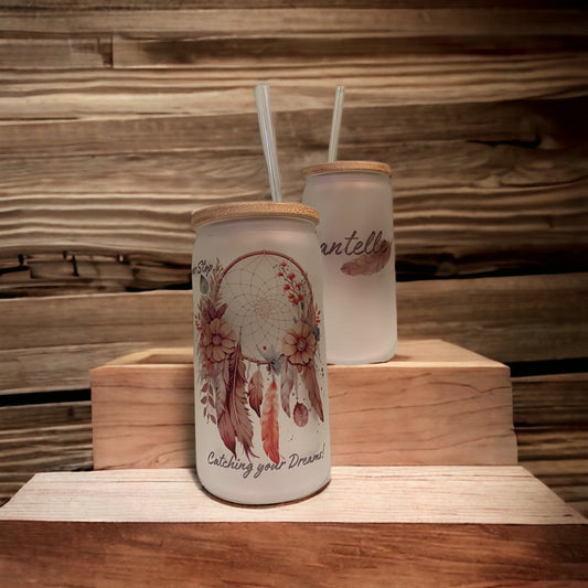 Personalised Frosted Glass Tumbler - Dream Catcher