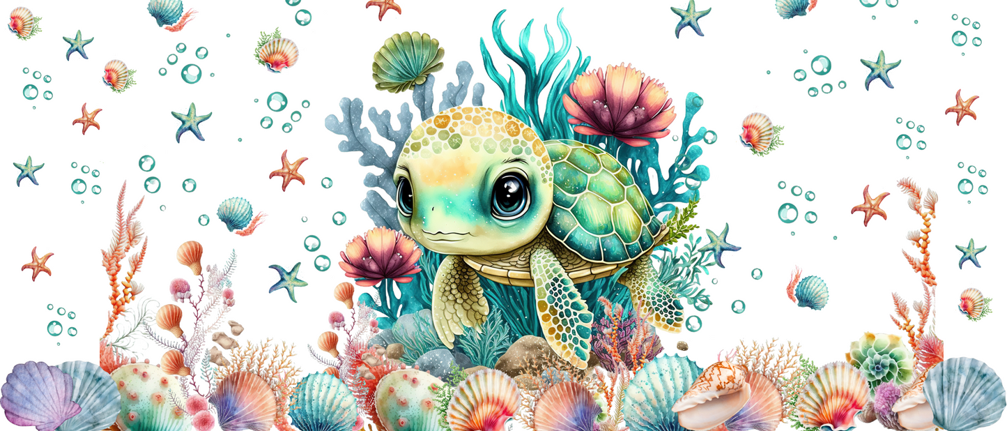 Frosted Glass Tumbler - Big Eyed Turtle