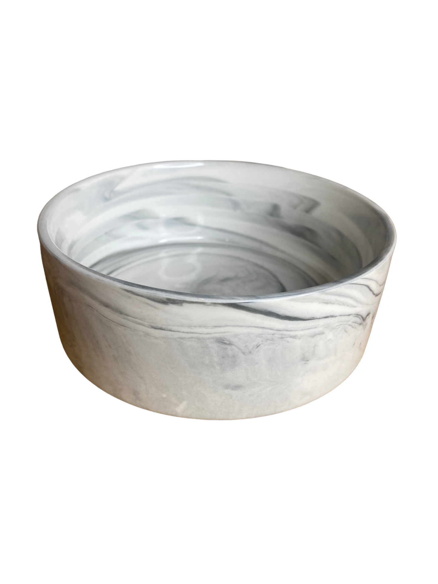Dog food Bowl - Black and white Marble