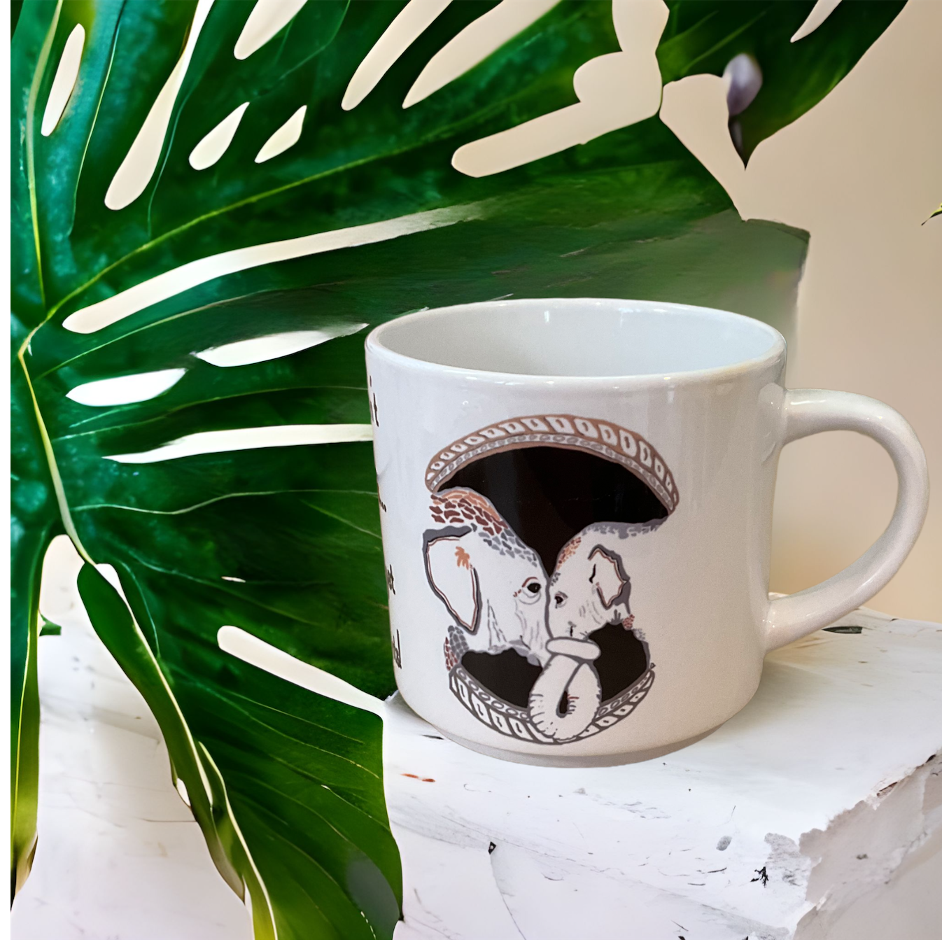 Elephant LOVE pair of Stackable Mugs (x2)