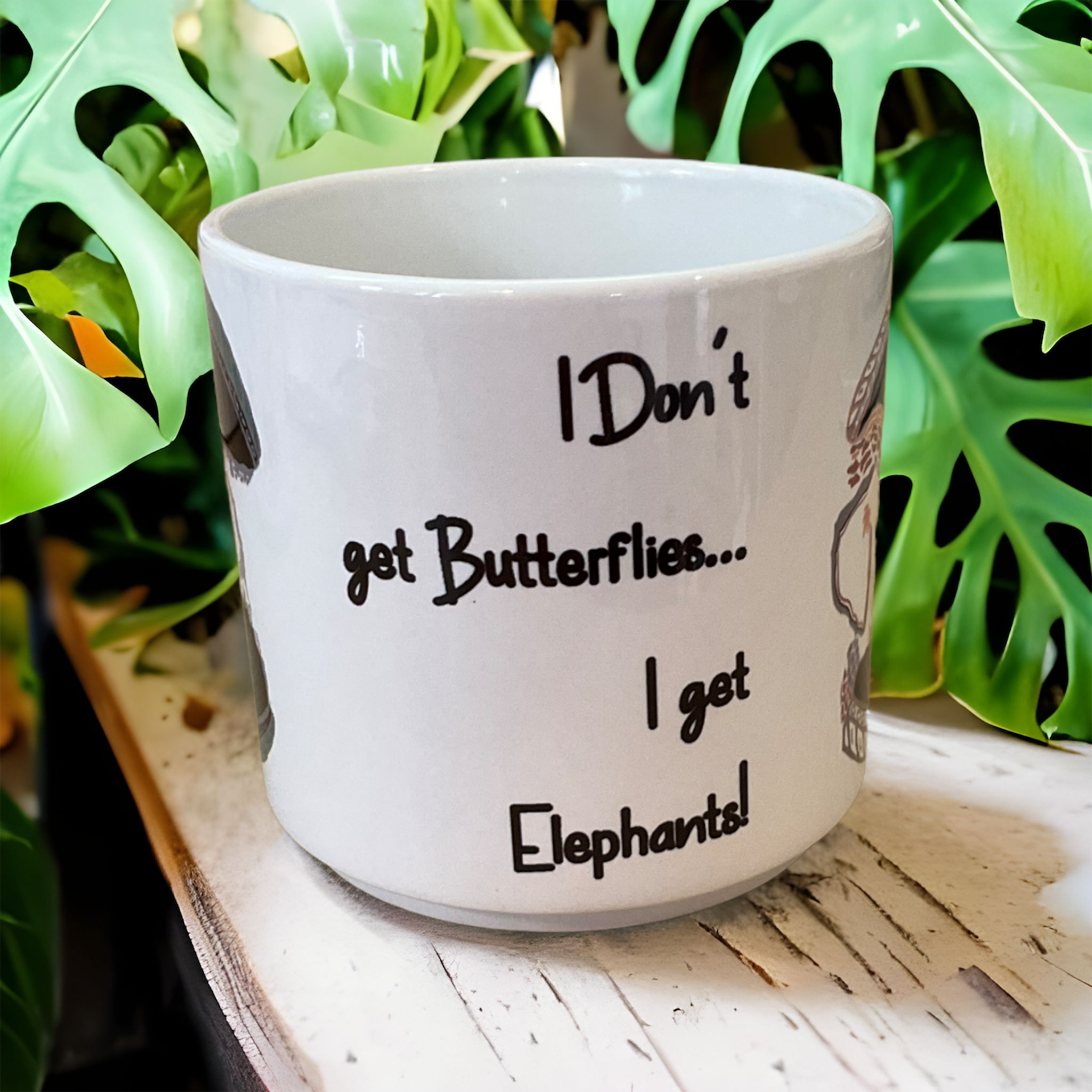 Elephant LOVE pair of Stackable Mugs (x2)